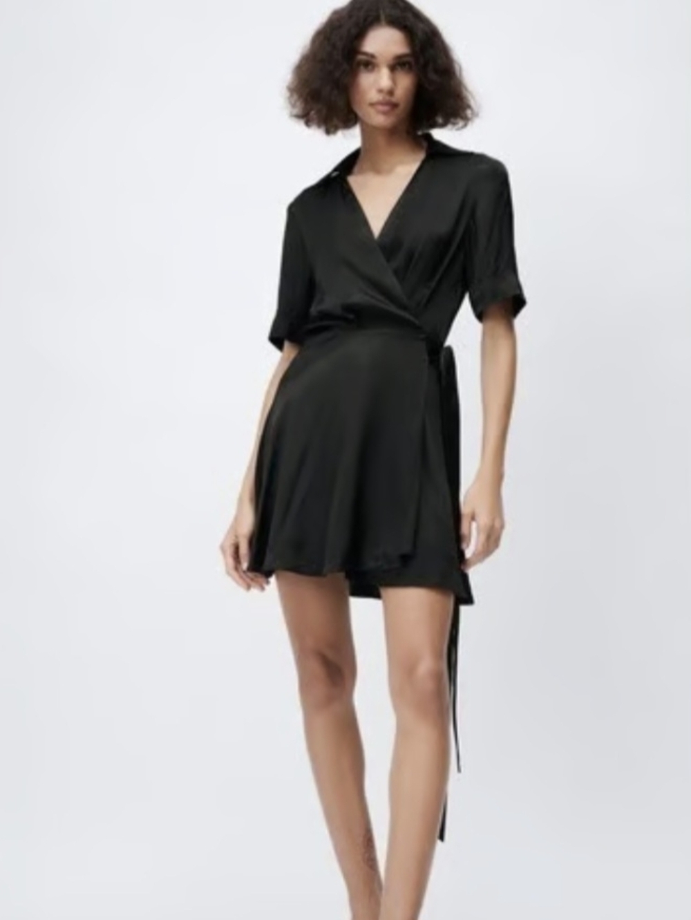Zara Black Mini Wrap Dress